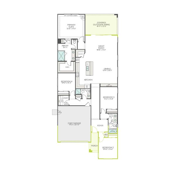 2D floor plan layout of this home in Terraza, San Tan Valley, AZ (Image 2). 2D floor plan layout of this home in Terraza, San Tan Valley, AZ (Image 2).