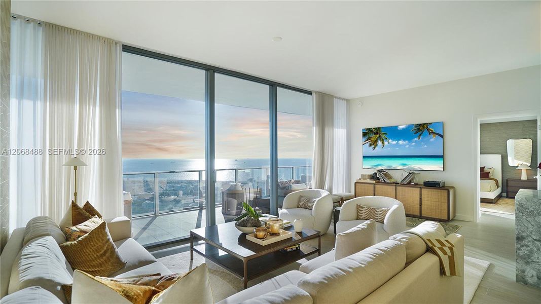 Furnished interior view inside a new home in , Miami Beach (Image 52). Furnished interior view inside a new home in , Miami Beach (Image 52).