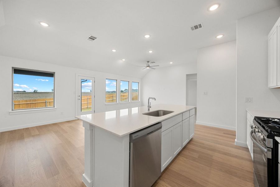 Representative furnished interior of a home built from the Brazos | Prairie Winds by Trophy Signature Homes in Prairie Winds, Hutto (Image 7).