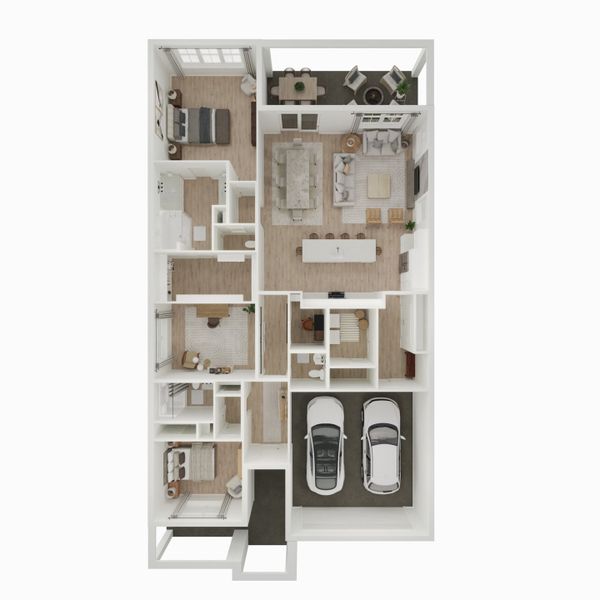 2D floor plan layout for the Stanwyck by K. Hovnanian® Homes in K. Hovnanian's® Four Seasons at Wylder, Port St. Lucie, FL (Image 4).