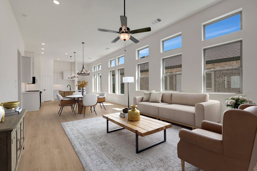 Furnished interior view inside a new home in Creekshaw – Gardens, Royse City (Image 6). Furnished interior view inside a new home in Creekshaw – Gardens, Royse City (Image 6).