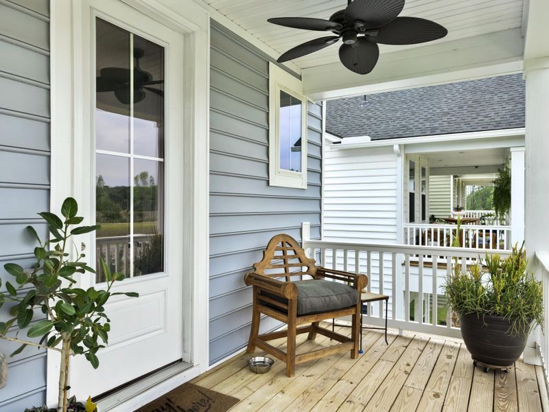 Exterior details and patio area of a home in Sweetgrass at Summers Corner, Summerville (Image 25). Exterior details and patio area of a home in Sweetgrass at Summers Corner, Summerville (Image 25).