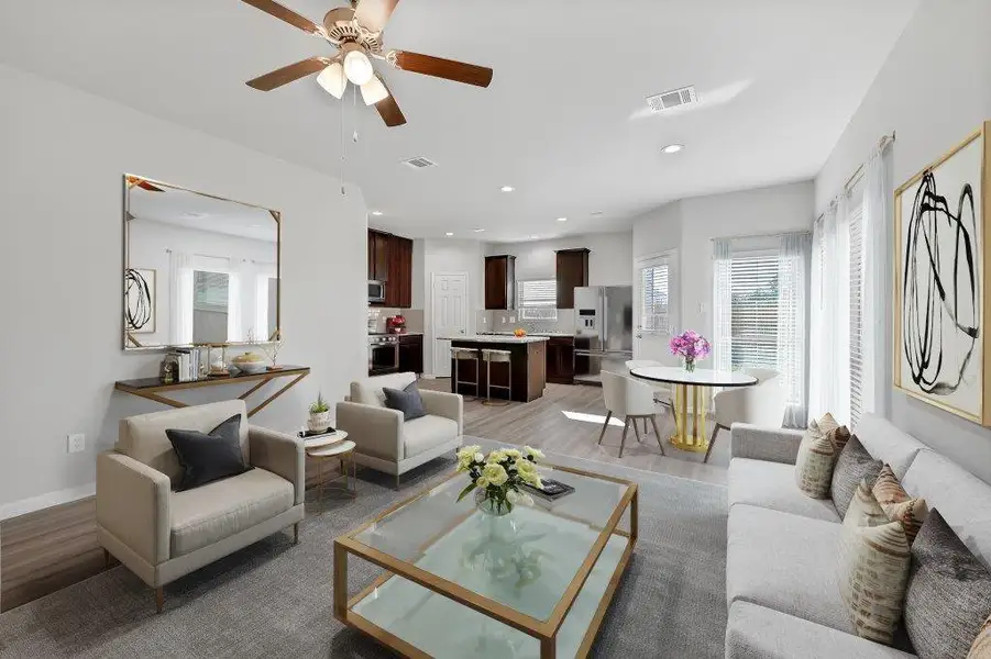 Furnished interior view inside a new home in Enclave at Willis, Willis (Image 3).