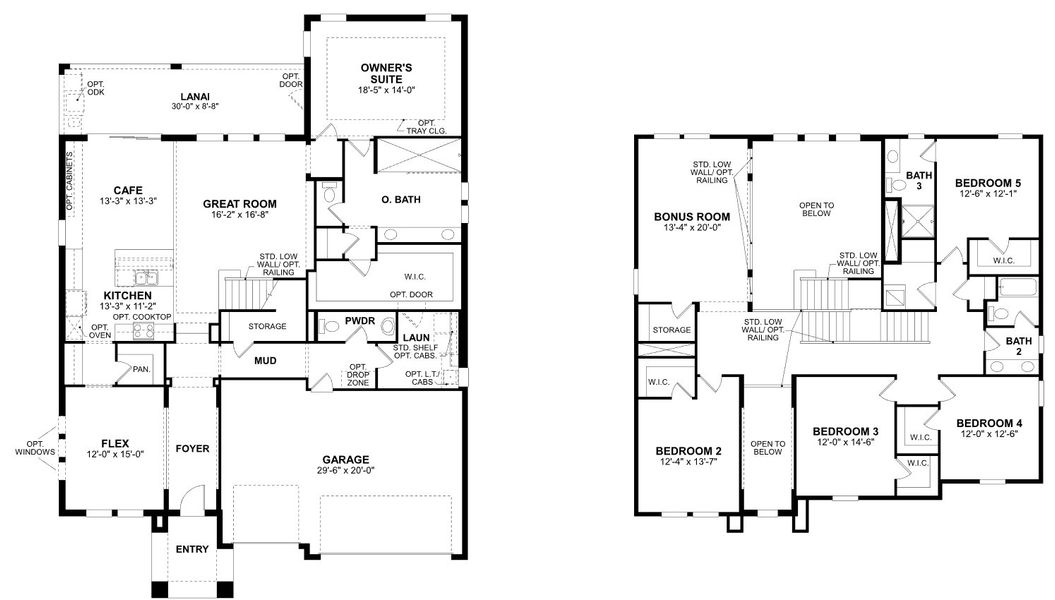 2D floor plan layout for the Santa Fe by M/I Homes in Hawkstone, Sarasota, FL (Image 3).