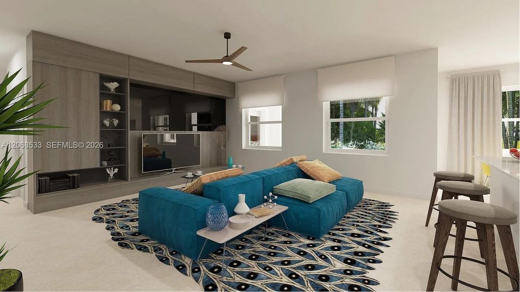 Furnished interior view inside a new home in Wildwood Groves, Miami (Image 5).
