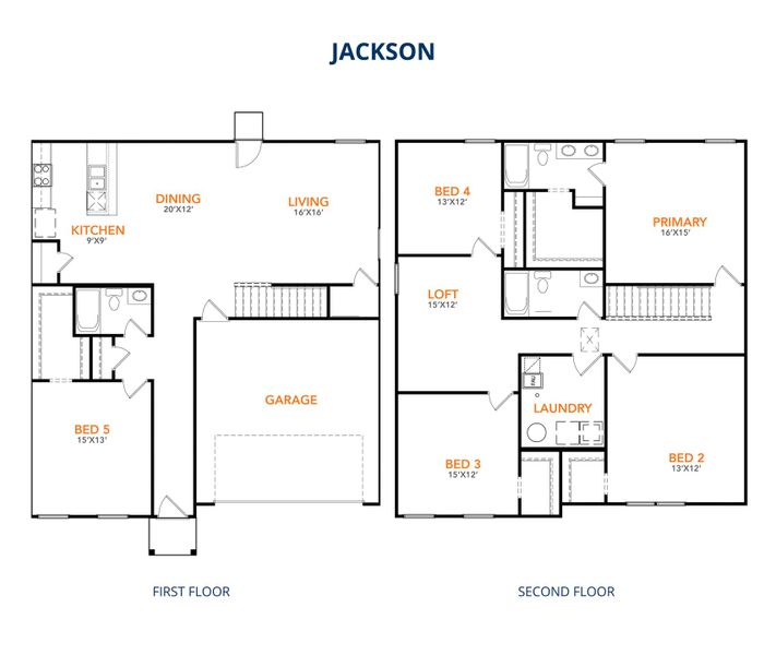 2D floor plan layout of this home in Meadows of Chandler, Chandler, TX (Image 3).