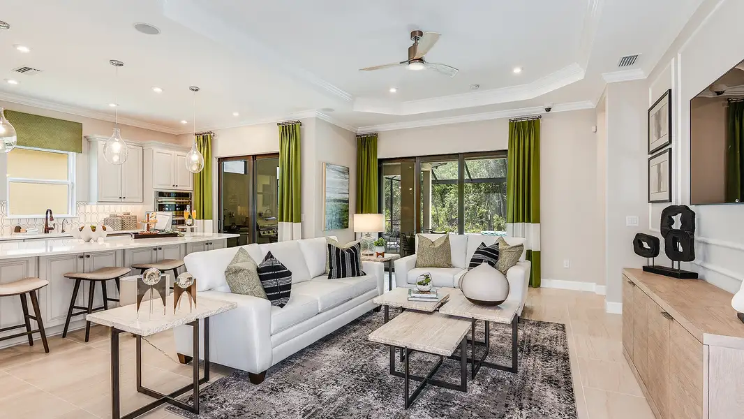 Furnished interior view inside a new home in Esplanade at Wiregrass Ranch, Wesley Chapel (Image 3).