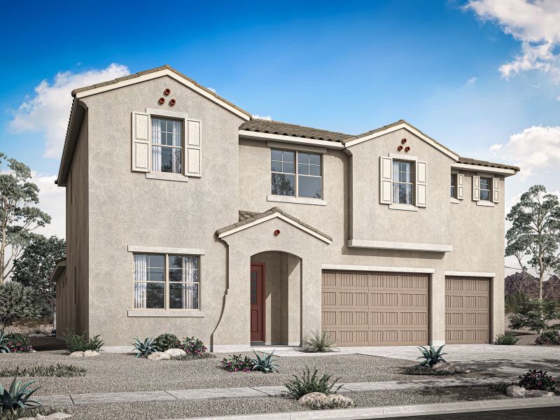 Representative exterior photo of a completed home built from the Rose by Mattamy Homes in Landmarke, Queen Creek, AZ (Image 5). Representative exterior photo of a completed home built from the Rose by Mattamy Homes in Landmarke, Queen Creek, AZ (Image 5).