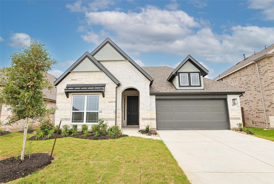 Front exterior of a new home in Brookewater, Rosenberg, TX, highlighting curb appeal (Image 22).