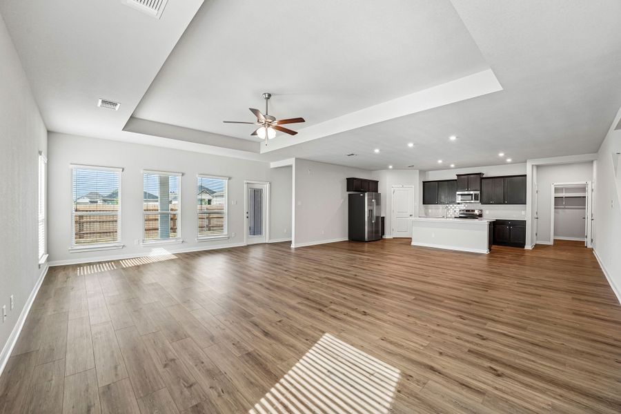 Representative unfurnished interior of a home built from the Honor by Omega Builders in Grove East, Temple (Image 9). Representative unfurnished interior of a home built from the Honor by Omega Builders in Grove East, Temple (Image 9).