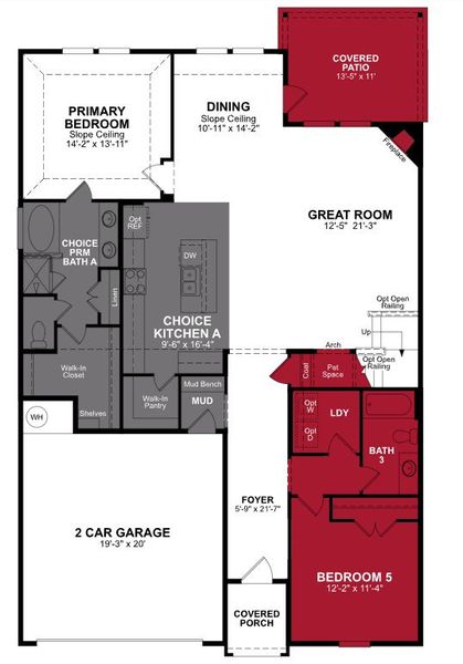 2D floor plan layout of this home in Chalk Hill, Celina, TX (Image 4).