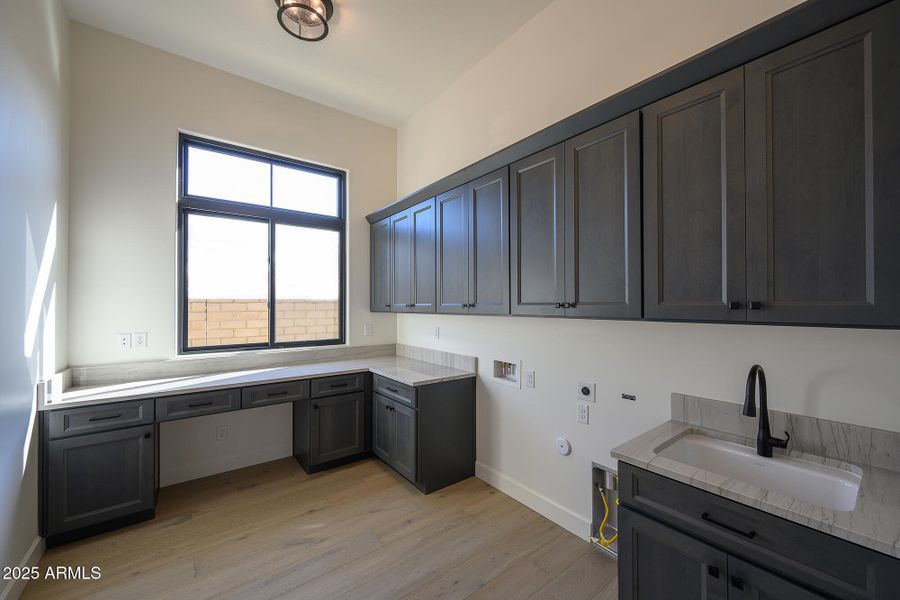 Large Laundry with Built-in Desk Large Laundry with Built-in Desk