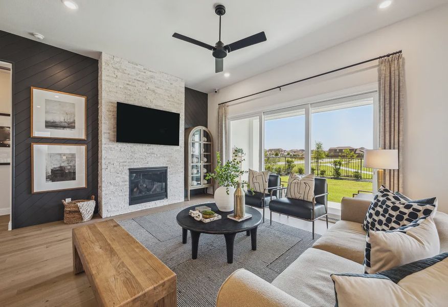 Plan 5042 great room - staged - 8 of 21