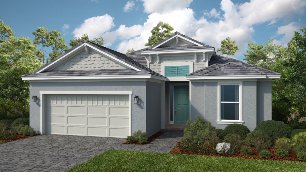 Representative exterior photo of a completed home built from the Lazio by Taylor Morrison in Center Lake Ranch Community Group Page, St. Cloud, FL (Image 1). Representative exterior photo of a completed home built from the Lazio by Taylor Morrison in Center Lake Ranch Community Group Page, St. Cloud, FL (Image 1).