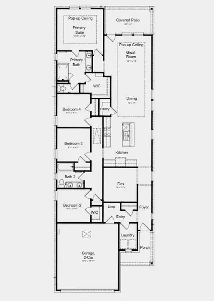 Additional Highlights Include: Extended vinyl flooring at flex, gas line at covered patio, and upgraded mahogany front door.
