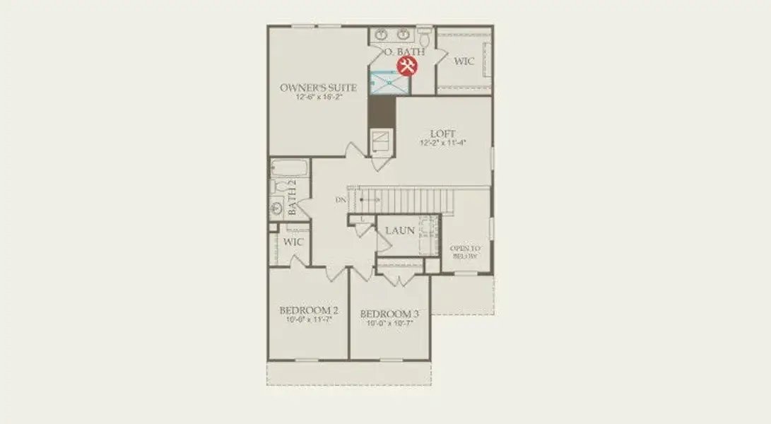 2D floor plan layout of this home in Meadows at Clear Springs, New Braunfels, TX (Image 4).