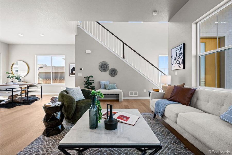 Furnished interior view inside a new home in Painted Prairie, Aurora (Image 36).