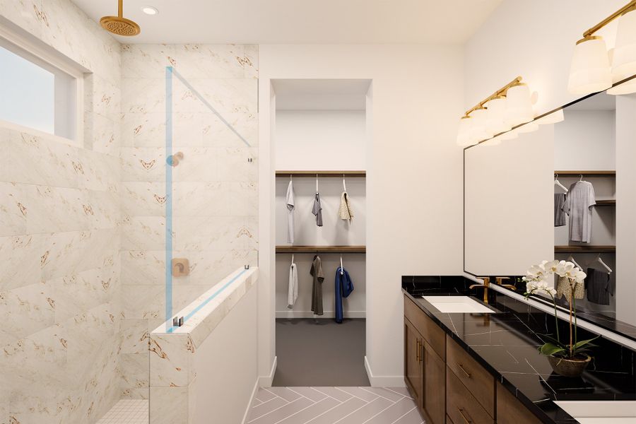 Representative furnished interior of a home built from the The Lavender by David Weekley Homes in Headwaters 50' - Executive Series, Dripping Springs (Image 5).