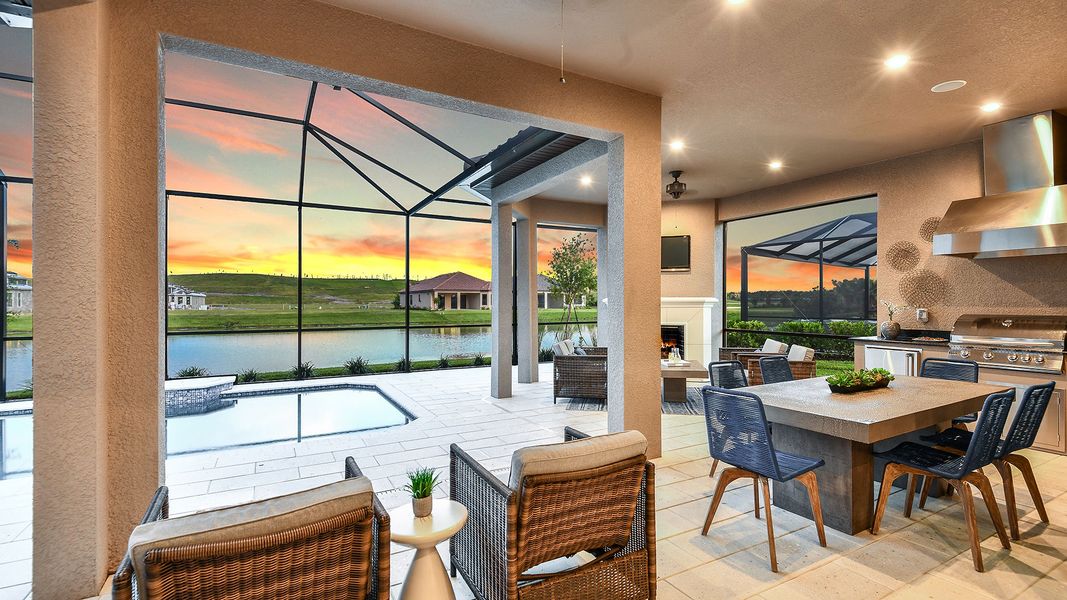 Representative furnished interior of a home built from the Farnese by Taylor Morrison in Esplanade at Center Lake Ranch, St. Cloud (Image 29).