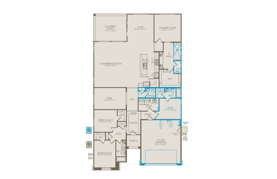 2D floor plan layout of this home in Artisan at Asante, Surprise, AZ (Image 4).