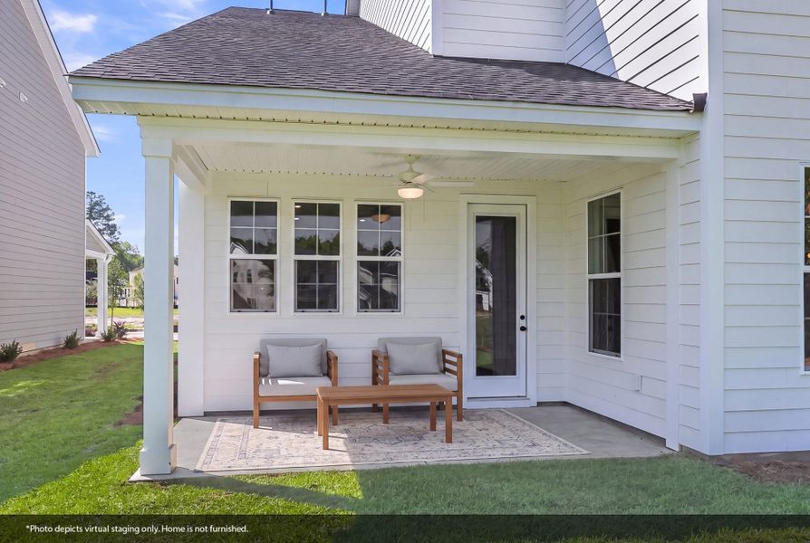 Exterior details and patio area of a home in Pineland Preserve, Summerville (Image 4).