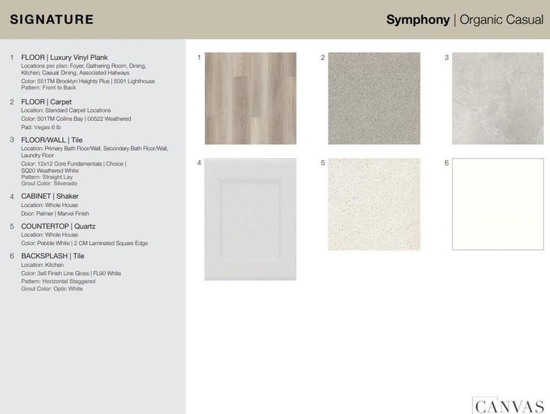 22130 Rangemore Drive design selections. Home is currently under construction and selections are subject to change.