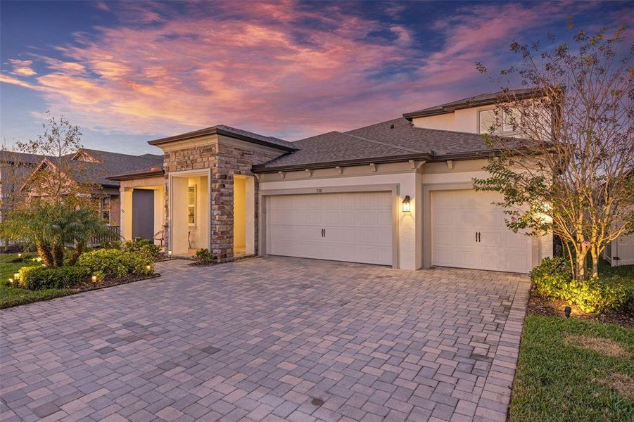 Front exterior of a new home in , Wesley Chapel, FL, highlighting curb appeal (Image 28). Front exterior of a new home in , Wesley Chapel, FL, highlighting curb appeal (Image 28).