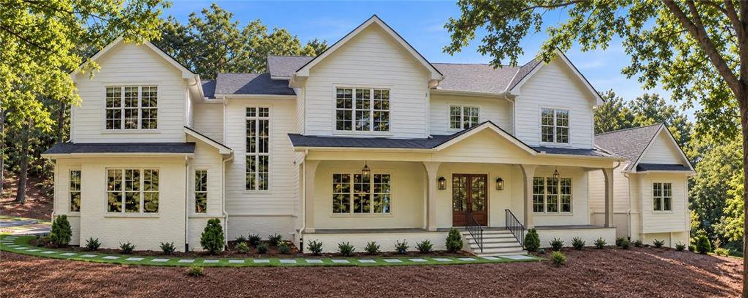 Front exterior of a new home in , Roswell, GA, highlighting curb appeal (Image 28).