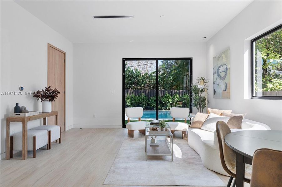 Furnished interior view inside a new home in , Miami (Image 15). Furnished interior view inside a new home in , Miami (Image 15).