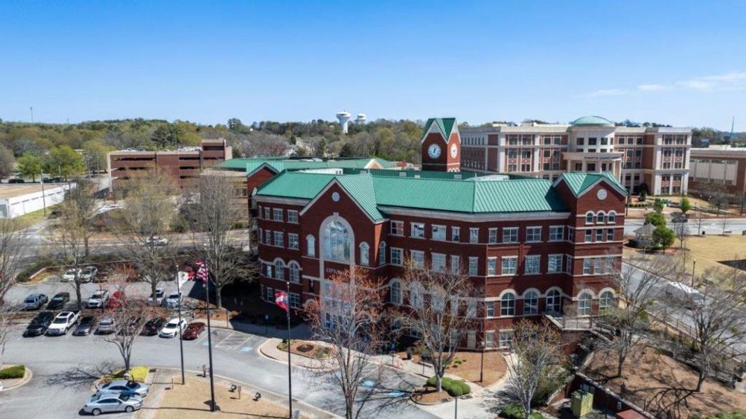 Front exterior of a new home in Haven Abbey, Cumming, GA, highlighting curb appeal (Image 52). Front exterior of a new home in Haven Abbey, Cumming, GA, highlighting curb appeal (Image 52).