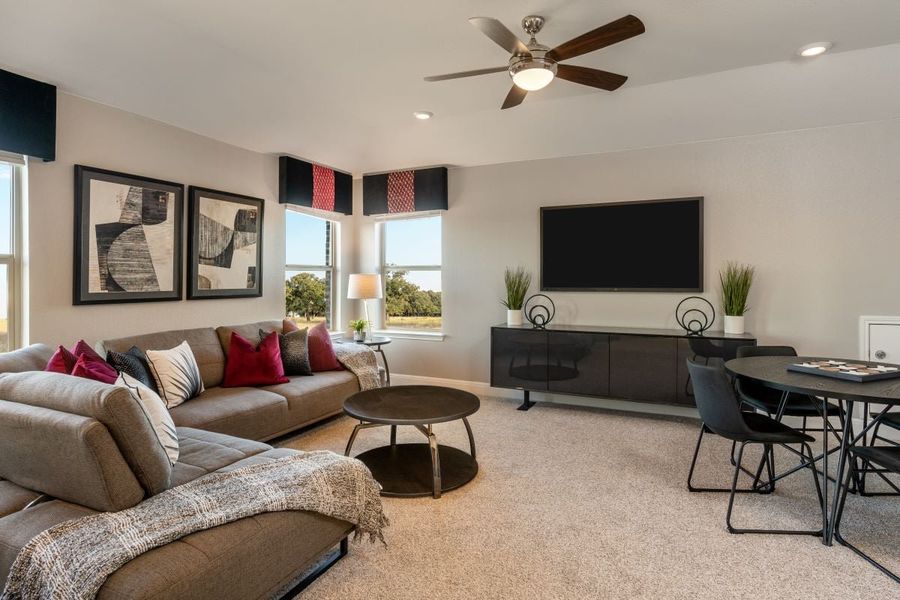 Representative furnished interior of a home built from the 2410 Modeled by KB Home in Salerno - Heritage Collection, Round Rock (Image 6).