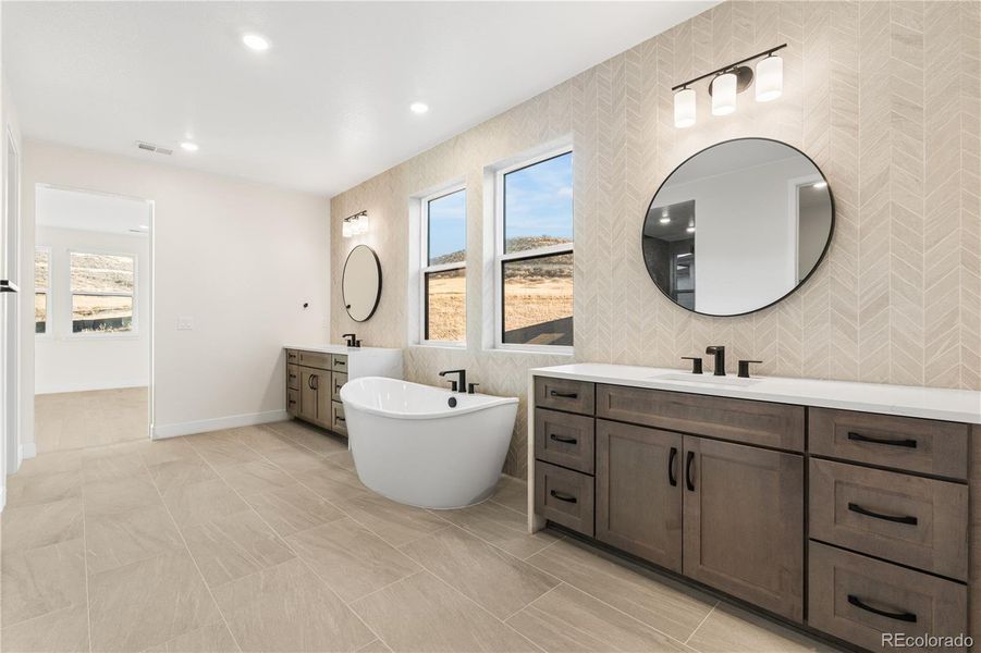 Furnished interior view inside a new home in Autograph at Lyric, Lone Tree (Image 12).