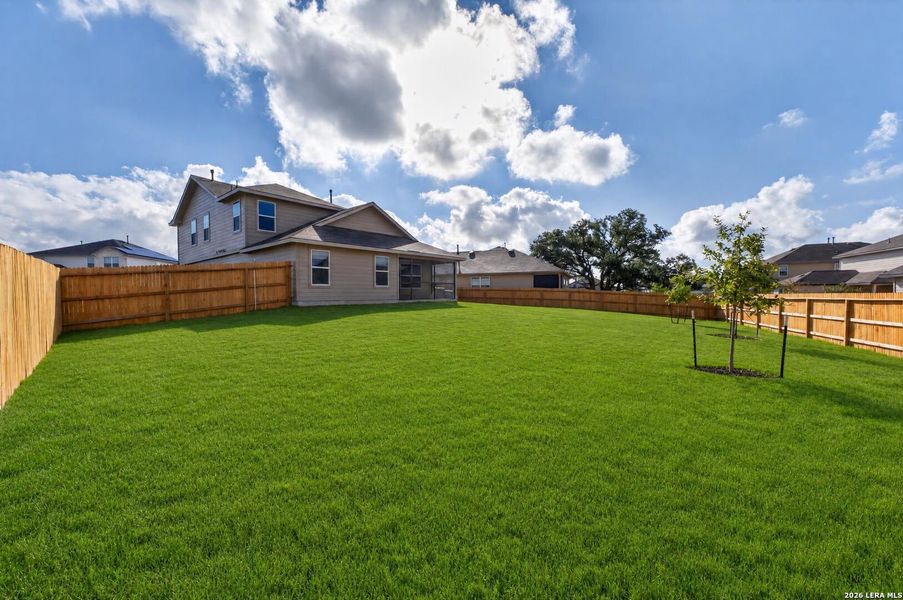 Exterior details and patio area of a home in Riverstone at Westpointe, San Antonio (Image 31).