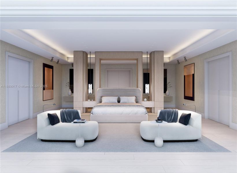 Furnished interior view inside a new home in , Fisher Island (Image 11).