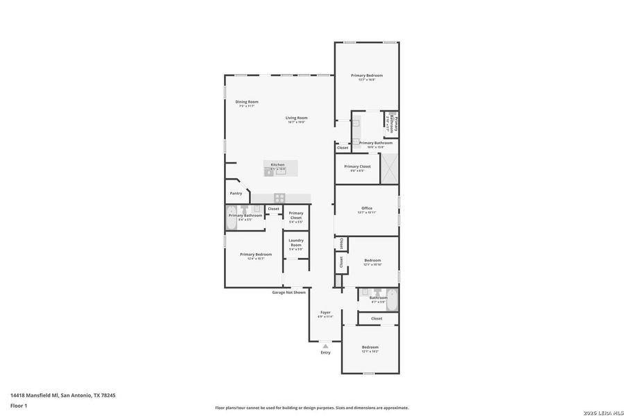 2D floor plan layout of this home in Brookmill, San Antonio, TX (Image 4).