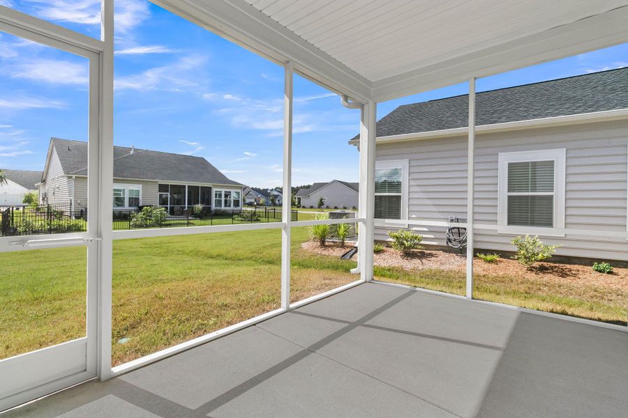 Exterior details and patio area of a home in Horizons at Summers Corner | 55+, Summerville (Image 30).
