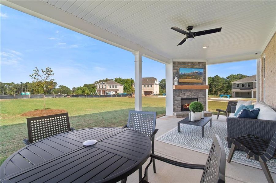 Exterior details and patio area of a home in Bowers Farm, McDonough (Image 19).