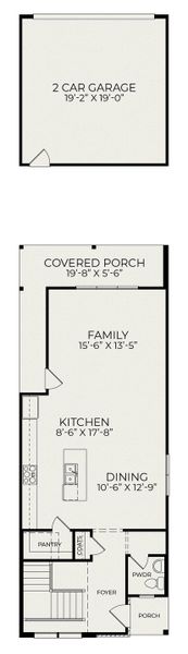 2D floor plan layout for the Terra C by Homes by Dickerson in Chatham Park, Pittsboro, NC (Image 3).