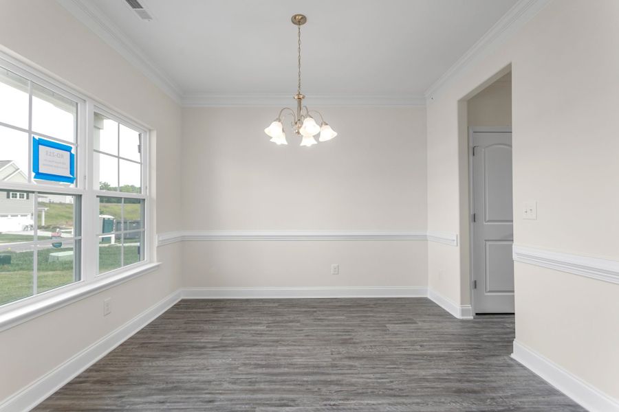 Representative unfurnished interior of a home built from the Jamestown by Keystone Homes NC in Sullivans Reserve, Walkertown (Image 17).