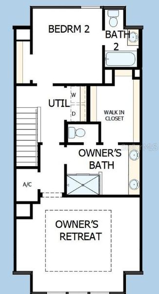 2D floor plan layout of this home in Towns at Union, St. Petersburg, FL (Image 7).