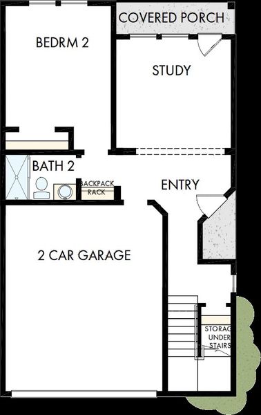 2D floor plan layout of this home in Retreat at Oak Park, Houston, TX (Image 5).