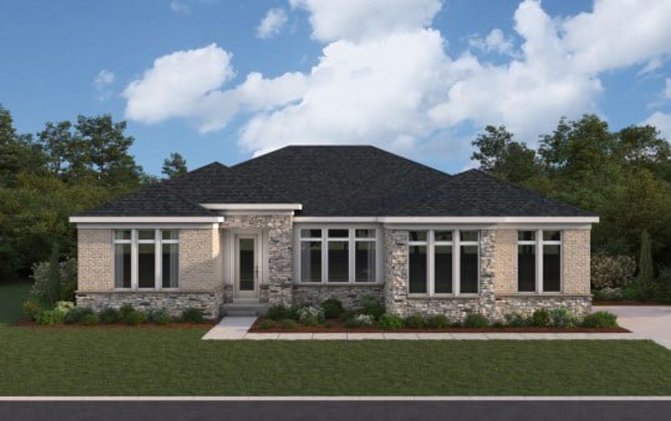 Representative exterior photo of a completed home built from the Winslow by Fischer Homes in Watson at Flowers Plantation, Clayton, NC (Image 10).