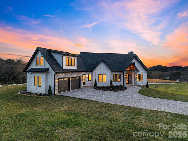 Front exterior of a new home in , Fletcher, NC, highlighting curb appeal (Image 28).