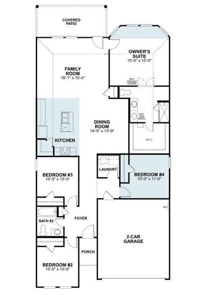 2D floor plan layout of this home in Magnolia Ridge, Magnolia, TX (Image 3).