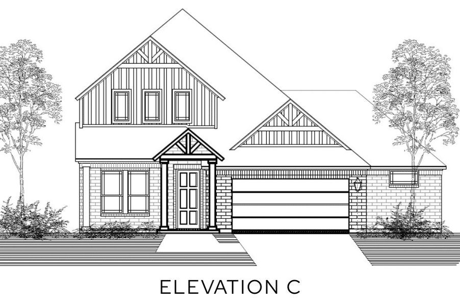 Representative rendering of the exterior for the The Monticello by Lillian Custom Homes (Image 1).