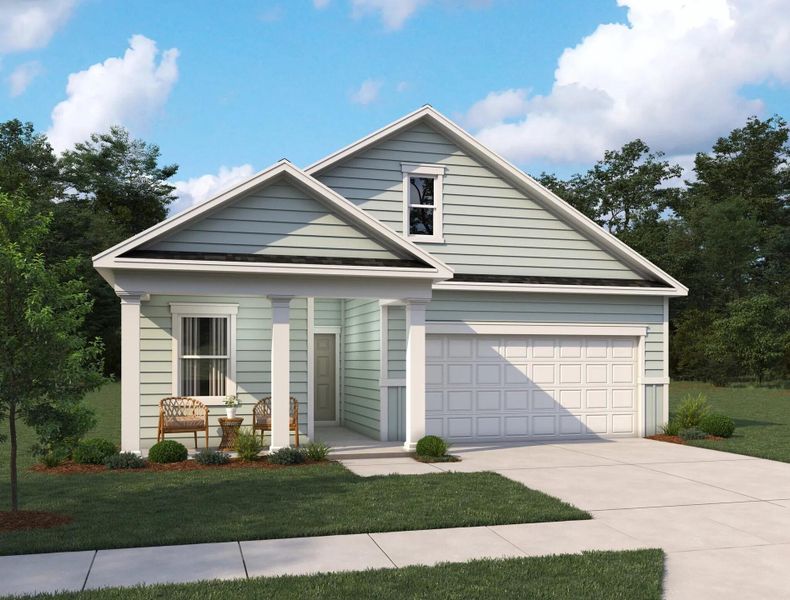 Front exterior of a new home in , Ravenel, SC, highlighting curb appeal (Image 1).