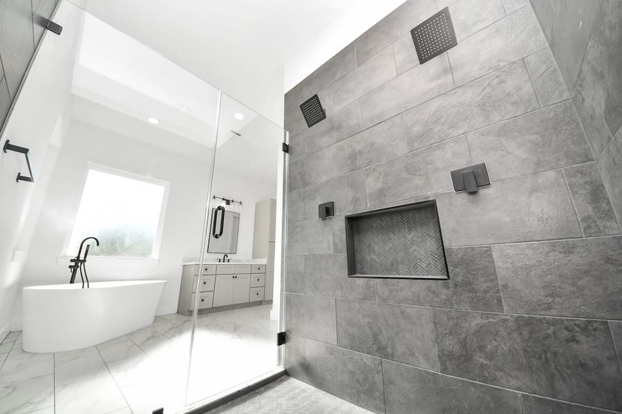 Spacious walk-in shower