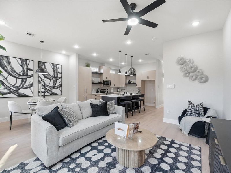 First Floor Living, Kitchen, and Dining