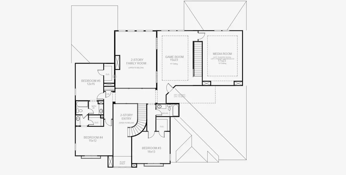 2D floor plan layout for the 4931S by Perry Homes in Lakes of Cane Island, Katy, TX (Image 4).