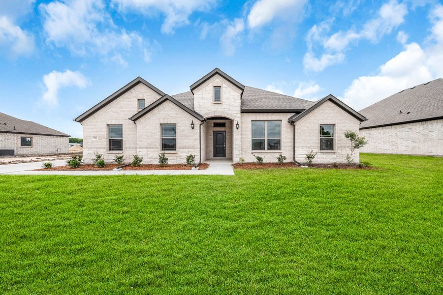 Front exterior of a new home in Mallard Point, Greenville, TX, highlighting curb appeal (Image 23).